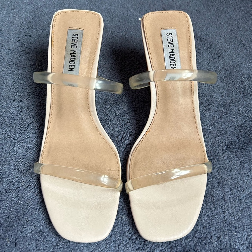 Steve Madden Tan and Cream Heeled Sandals
